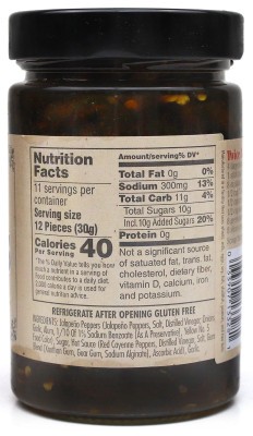 Texas Pepper Works Candy-Krisp Jalapeños - Nutrition Facts