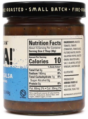 Arriba! Roasted Tomato Medium Salsa - Nutrition Facts