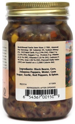 Brazos River Provisions Black Bean & Corn Salsa - Nutrition Facts