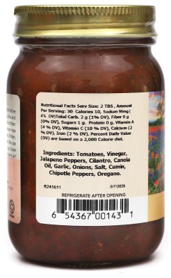 Brazos River Provisions Cilantro Salsa - Nutrition Facts