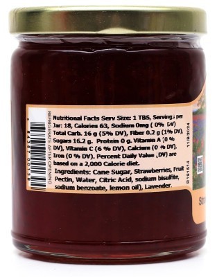 Strawberry Lavender Fruit Jam - Nutrition Facts