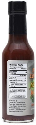 Devil's Lightning Jolokia Hot Sauce - Nutrition Facts