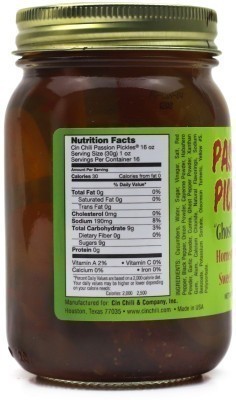 Cin Chili Ghost Pepper Passion pickles - Nutrition Facts