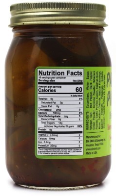 Cin Chili Passion Pickles - Nutrition Facts