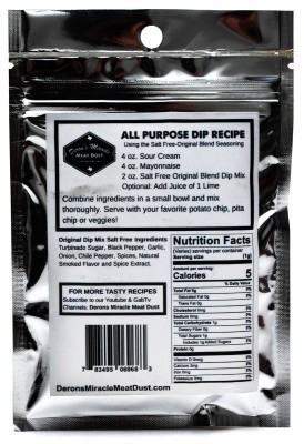Deron's Miracle Meat Dust - Original Salt Free Dip Mix