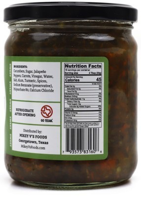 Dillapeño Sweet Pickle Jalapeño Relish - Nutrition Facts