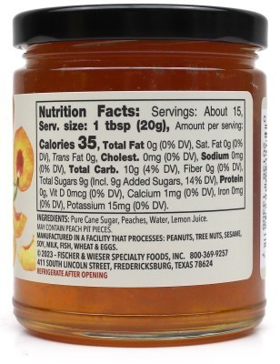 Fischer & Wieser Old-Fashioned Peach Preserves - Nutrition Facts