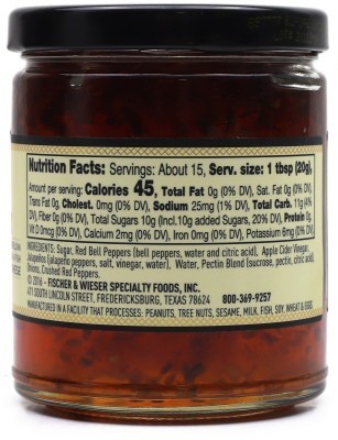 Red Hot Jalapeño Jelly - Nutrition Facts