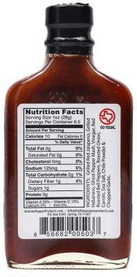 Ghost Pepper Sauce - Nutrition Facts