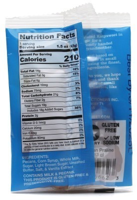 Katy Sweet Chewy Pecan Praline - Nutrition Facts