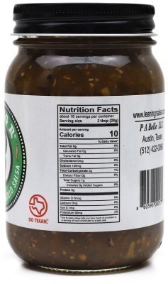 Leaning R Roasted Tomatillo Salsa - Nutrition Facts