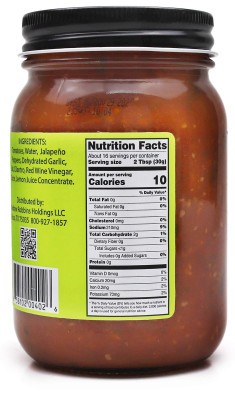 Mateo's Gourmet Mild Salsa - Nutrition Facts