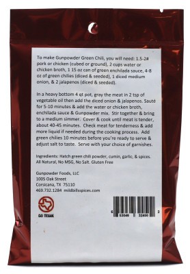 Mild Bill's Gunpowder Green Chili - Nutrition Facts
