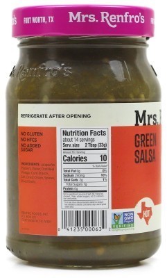 Mrs. Renfro's Green Salsa - Nutrition Facts
