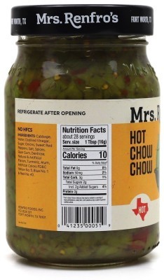 Mrs. Renfro's Hot Chow Chow - Nutrition Facts