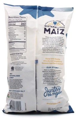 Siete Grain Free Lime Tortilla Chips - Nutrition Facts