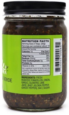 SilverLeaf Ghost Pepper Salsa Verde - Nutrition Facts
