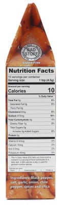 SuckleBusters Pinto Bean Seasoning - Nutrition Facts