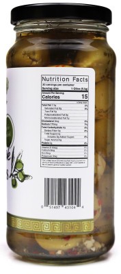 Truly Greek Garlic Stuffed Greek Olives - Nutrition Facts