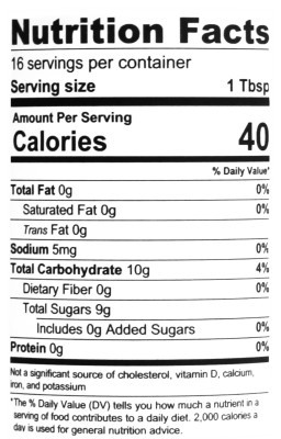 Blackberry Balsamic Vinegar - Nutrition Facts