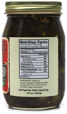 Trigger Happy Candied Jalapeños - Nutrition Facts