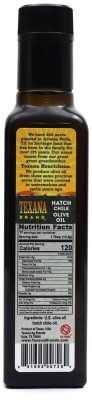 Texana Brand Hatch Chile Infused Olive Oil - Nutrition Facts