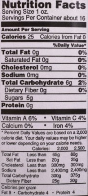 The Original Bread 'N' Butter Jalapeno Nutritional Information