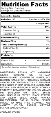 Hot & Spicy Pecans Nutrition Facts
